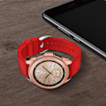 Pikkukuva 3 / 4: Yhteensopiva Galaxy Watch 42 mm:n kanssa raidallinen ranneke - punainen