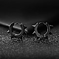 Miniatyrbilde 2 av 3: Stud/Hoop Ørepyntsett for Menn og Kvinner, Punk Smykker, Rustfritt Stål (Stud - Svart)