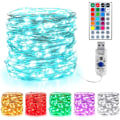 Miniatyrbillede 1 af 5: Farvede Fe-lys, 10m 100 LED USB 16 Multicolor Skiftende Fe-lys Indendørs Sølv Fe-lys Fjernbetjening