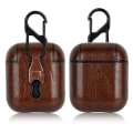 Miniatyrbild 1 av 5: För Airpods-fodral, läder [ultraslimmat] bärbart stöttåligt skyddsfodral med nyckelring för Apple