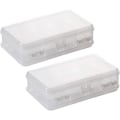 Miniatyrbillede 1 af 4: 2 stk. gennemsigtig dobbeltlags plast smykkeskrin arrangør opbevaringsbeholder til øreringe, halskæder, ringe, perler