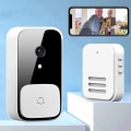 Miniatyrbild 1 av 5: Smart trådlös visuell ringklocka, intelligent videodörrklocka med hemkommunikation, WiFi-laddningsbar