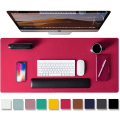 Miniatyrbild 1 av 5: Läderskrivbordsunderlägg, kontorsunderlägg, halkfri PU-läderskrivbordsunderlägg, laptopunderlägg, vattentätt skrivbordsunderlägg Rose Red 36" x 17"