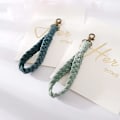 Miniatyrbillede 5 af 5: Blød Makrame Nøglering Boho Håndlavet Håndledsrem Armbånd Nøglering Country Style Håndledsrem Håndlavet Holder til Kvinder