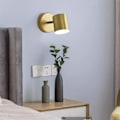 Miniatyrbillede 5 af 5: Indendørs væglamper, LED læselampe, 350° roterbar guld væglampe natlampe, 3 farvebelysning til soveværelse, gang, stue Blanco