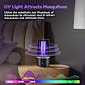 Miniatyrbilde 2 av 5: Myggdreperlampe, 2 i 1 Insektdreper, USB-oppladbar, UV-insektdreper for å avvise møll, fluer, insekter