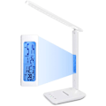 Miniatyrbilde 1 av 5: Dimbar LED-bordlampe, 3 moduser/ 5 lysstyrkenivåer/LCD-skjerm/alarmklokke/temperatur og kalender, øyebeskyttende berørings-LED-skrivebordslampe White