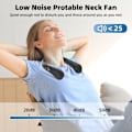 Miniatyrbillede 2 af 5: Bærbar halsventilator med 5 hastighedsindstillinger, genopladelig bladløs hængende halsventilator, 1500mAh, bærbar fleksibel mini-ventilator