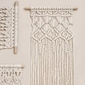Pikkukuva 5 / 5: 2 kpl Makramee-seinävaate boho chic boheemi koti geometrinen taide sisustus, 70cm (P) x 33cm (L)
