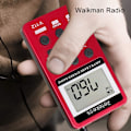 Miniatyrbild 3 av 5: Retekess V112 AM FM Bärbar Fickradio Digital Inställning Stereo Volym med Hörlurar Laddningsbart Batteri för Promenader Gym (Röd)
