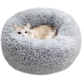 Miniatyrbild 1 av 5: Mini Mellanstorlek Hund Katt Säng Självvärmning Höst Vinter Inomhus Snooze Sovande Mysig Kitty Teddy Kennel Light Grey 23.6”Dx7.9 H