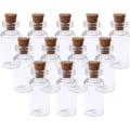 Miniatyrbilde 1 av 5: 12 stk 2 ml små miniglassflasker med kork, klare trolldomsglassflasker med korklokk, miniatyrglassflasker