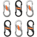 Pikkukuva 1 / 4: Carabiners Steel Ruostumaton Teräs S Karabiner S Muotoinen Avainrengas Klipsi Lukolla Reppuille Avaimille Tai Koiranmerkeille Kotiin Ulkoiluun Vaellukselle Kalastukseen