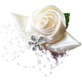Miniatyrbild 1 av 3: 1 st brudnäbbandsblomma, bröllopsdekoration, handblomma, krämvit