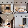 Pikkukuva 4 / 5: LED-kattovalaisin, puu-koristeella, mini-kattovalaisin, pyöreä, kylmä valkoinen 6000 K, 12 W