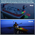 Miniatyrbilde 2 av 5: Kajakk Navigasjonslys Hekslys Batteridrevet, Vanntette Kajakklys For Nattkayaking, Padlebrettlys