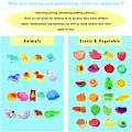 Miniatyrbild 2 av 4: 42-pack trädjur frukt grönsak pärlor set Montessori småbarn förskola aktivitet bälte leksaker för småbarn 3-6 år gamla pojkar flickor