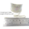 Miniatyrbild 4 av 5: 20 meter kristall strass nära kedja trim sömnad hantverk 2,5 mm silverfärg