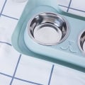 Miniatyrbillede 4 af 5: Dobbelt hundeskål til kæledyr - Hundeskål og katteskål - Design med skridsikker og spildfri funktion - Foder- og vandskål