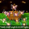 Miniatyrbilde 3 av 5: 20 LED sommerfugl lyskjede, 9,84 fot/3 meter batteridrevet lilla sommerfugl fe lys for hjem hagefest dekorasjon