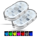 Miniatyrbilde 1 av 5: 2 stk. RGB LED-lys til bilens interiør, berøringsbryter, flerfarget ambiente belysning med USB-port
