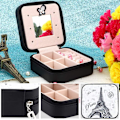Miniatyrbillede 4 af 5: To-lags Smykkeskrin Organizer Display Opbevaringskasse Gave Smykkeskrin Rejse Bærbar Opbevaringskasse til Øreringe Halskæde Armbånd Ring Gave