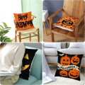 Miniatyrbild 5 av 5: Set Halloween-kuddfodral 45*45cm, fyrkantigt örngottsskydd osynlig dragkedja för soffa sovrum vardagsrum heminredning, 18\"