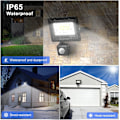 Miniatyrbild 3 av 4: Utomhus LED-strålkastare med rörelsesensor 20W, 24 LED-strålkastare IP65 Vattentät utomhusbelysning 6500K 220v Spotlight (2-pack)