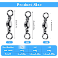 Miniatyrbild 2 av 5: 100 st Fiske Tackle Swivel Kolstål Fiske Connector Swivel Färskvatten Swivels Stål Kroklina Connector Rullande Fiske Swivels size 2