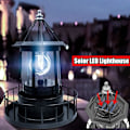 Miniatyrbild 4 av 5: LED solcellslampor med roterande fyrbelysning, vattentät solcellslampa för utomhusgård