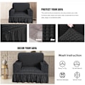 Miniatyrbillede 2 af 5: Sofaovertræk elastisk skridsikkert sofaovertræk elastisk sofaovertræk Black 140CM
