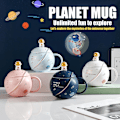 Miniatyrbilde 5 av 5: Keramiske kaffekopper, Cappuccinokopp med lokk og skje, Personlig farsdagsgave, for te og melk, 400ML Style 1