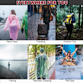 Miniatyrbild 3 av 3: 5-pack engångsregnponchos - One Size Rain  Med huva och ärmar Perfekt för festivaler, camping, fiske, nöjesparker etc