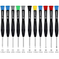 Miniatyrbild 1 av 5: 11-delad skruvmejsel reparationsset platt huvud magnetisk professionell mikro reparationsverktygssats för klocka iPhone smycken glasögon armband PC reparation