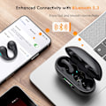Miniatyrbilde 5 av 5: Benledende hodetelefoner Trådløse ørepropper - Bluetooth 5.3, Innebygd mikrofon HIFI-lyd med LED-display Laderetui, Svart