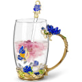 Miniatyrbilde 1 av 5: Gaver til mamma kvinner morsdag glass kaffekopp emalje krus beste bursdag sommerfugl rose datter gaver til henne
