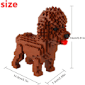 Miniatyrbillede 2 af 5: Mikro Byggeklodser Mini Kæledyrs Byggelegetøj Klodser til børn Poodle 6 x 3 x 6 inches
