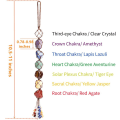 Miniatyrbilde 3 av 5: Håndlagde krystallvindusbilhengende ornamenter 7 Chakra hjemmedekorasjon Feng Shui-ornament