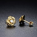 Miniatyrbilde 4 av 5: Små Øredobber S925 Sølv Blomster Øredobber for Kvinner Jenter, Cubic Zirconia Øredobber Brusk Øredobber, Smykker Gaver Gold