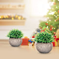 Miniatyrbillede 4 af 4: Kunstige planter 2 stk., små kunstige planter i potte, græs af plast, kunstige planter af plast