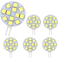 Miniatyrbilde 1 av 5: G4 LED-pære 2W, AC/DC12-24V, 200LM kald hvit 6000K, 12x 5050SMD, 20w halogenekvivalent, ikke-dimbar, G4 runde LED-pærer, 6-pakning