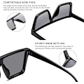 Miniatyrbilde 3 av 4: Overdimensjonerte firkantede solbriller Mote siamesisk linse stil Flat Top Shield Shades unisex A