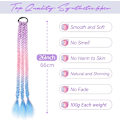 Miniatyrbilde 2 av 5: Regnbue Hestehale Extensions med Hårstrikk 1 Pakke 100g Fargede Hår Extensions for Fletting 26 tommer Fargerik Ombre Hestehale
