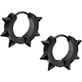 Miniatyrbilde 1 av 3: Stud/Hoop Ørepyntsett for Menn og Kvinner, Punk Smykker, Rustfritt Stål (Stud - Svart)