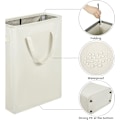 Miniatyrbillede 3 af 5: Lang Foldbar Vasketøjskurv med Håndtag 45L Beige