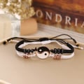 Miniatyrbillede 5 af 5: 4 Yin Yang justerbar snor armbånd, Yin Yang par armbånd, matchende Yin Yang bedste ven armbånd