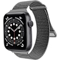Miniatyrbillede 1 af 5: Magnetisk urrem kompatibel med Apple Watch 42mm 44mm 45mm, mesh-rem i rustfrit stål med justerbar løkke
