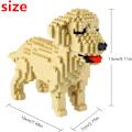 Miniatyrbillede 2 af 5: Mikro Byggeklodser Mini Kæledyrs Byggelegetøj Klodser til børn Golden Retriever 8 x 3 x 5 inches