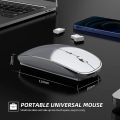 Miniatyrbillede 5 af 5: Trådløs mus genopladelig bærbar lydløs trådløs mus USB og Type-C dobbelt tilstand trådløs mus 3 justerbar DPI til bærbar computer, Mac, pc