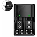 Miniatyrbilde 2 av 3: Universal AA/AAA/9V batterilader, hurtiglader for AA/AAA NI-MH eller 9V oppladbare batterier med LED-indikator, 100-240V verdensomspennende spenning